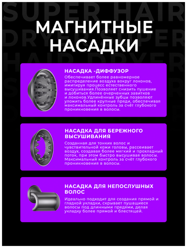 Фен для волос Super Hair Dryer - фото 2