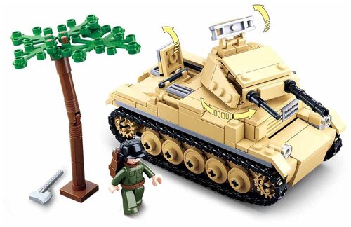 Конструктор SLUBAN WW2 M38-B0691 Немецкий танк Panzer - фото 4