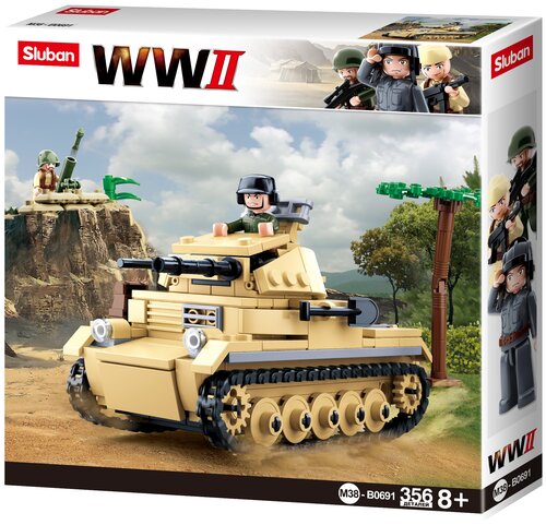 Конструктор SLUBAN WW2 M38-B0691 Немецкий танк Panzer - фото 1