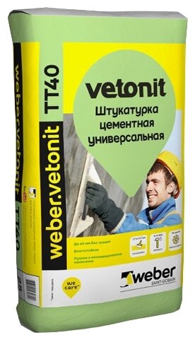 Штукатурка Weber Vetonit TT40, 25 кг - фото 1