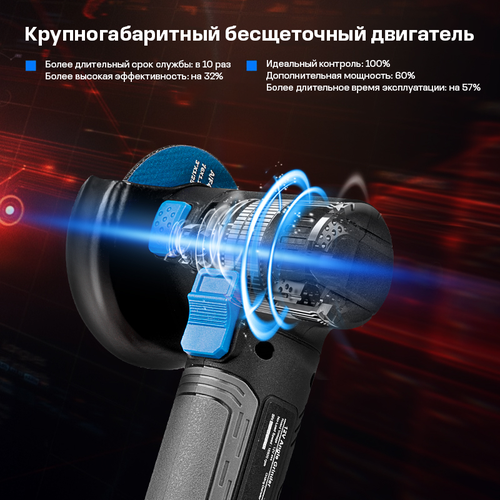 Аккумуляторная УШМ PROSTORMER PTET1043, 76 мм - фото 4