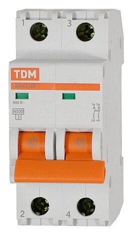 Автоматический выключатель TDM ЕLECTRIC ВА 47-29 2P (B) 4,5kA - фото 1