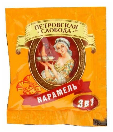 Растворимый кофе Петровская слобода 3 в 1 Карамель, в пакетиках - фото 1