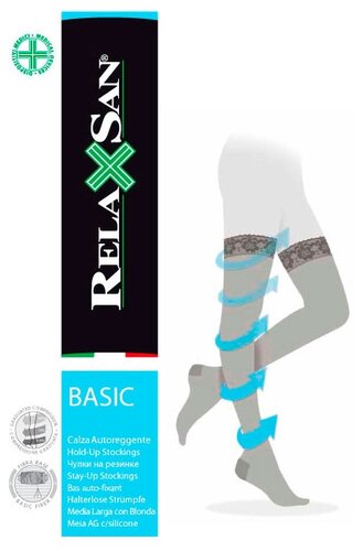 Чулки Relaxsan Basic Stay-Up 280 den 970 с силиконовым лентами противоварикозные, 2 класс - фото 2