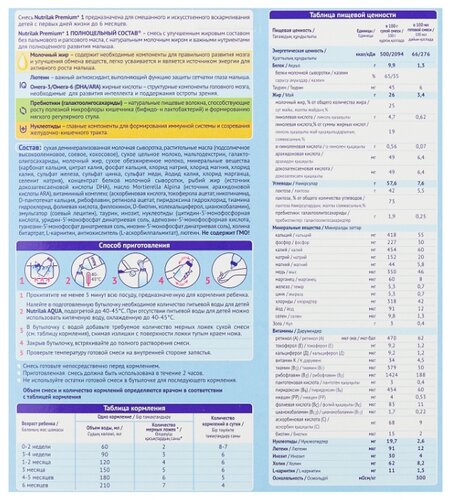 Смесь Nutrilak (InfaPrim) Premium 1 (с 0 до 6 месяцев) 600 г - фото 2