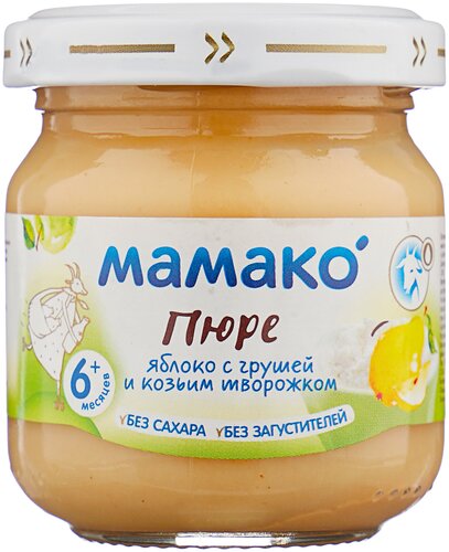 Пюре МАМАКО яблоко с грушей и козьим творожком, с 6 месяцев - фото 5