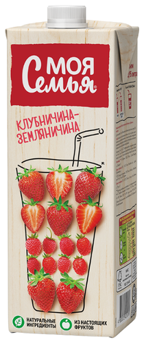 Напиток сокосодержащий Моя Семья Клубничина-Земляничина - фото 1