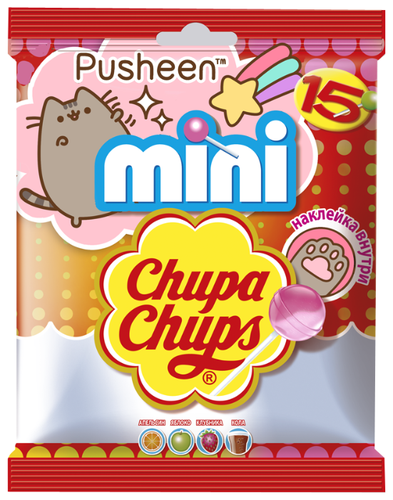 Карамель Chupa Chups Mini Pusheen ассорти 90 г - фото 1