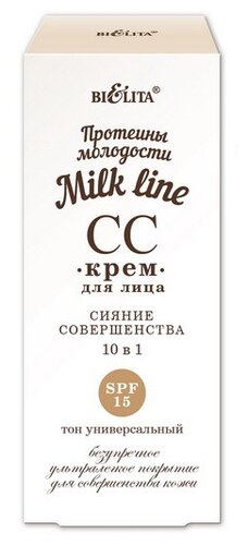 Bielita CC крем Сияние совершенства 10 в 1 Milk Line SPF 15, 30 мл - фото 2