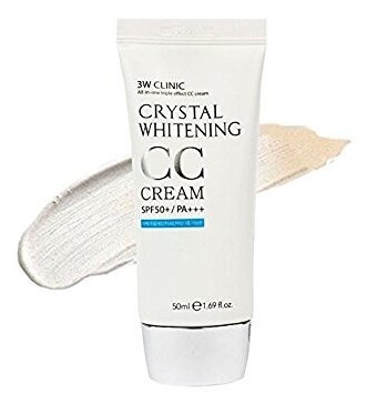 3W Clinic CC крем Crystal Whitening SPF 50, 50 мл - фото 1