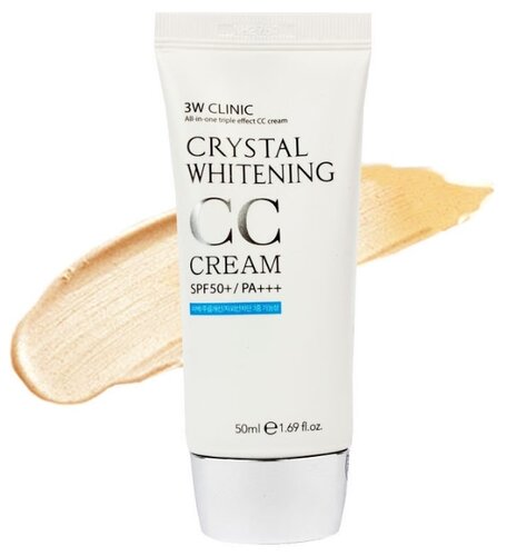3W Clinic CC крем Crystal Whitening SPF 50, 50 мл - фото 2
