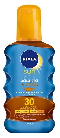 Nivea Sun солнцезащитное масло-спрей для загара Защита и загар SPF 30 - фото 1