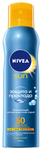 Nivea Sun освежающий солнцезащитный спрей Защита и прохлада SPF 50 - фото 1