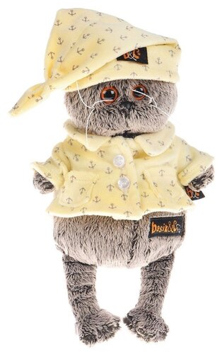 Мягкая игрушка Basik&Co Кот Басик в пижаме 30 см - фото 2