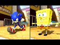 Видео - Mario Kart 8 Deluxe - Spongebob, Sonic Run in Leaf Cup (2 Player)|The Peak Racing on Nintendo Switch