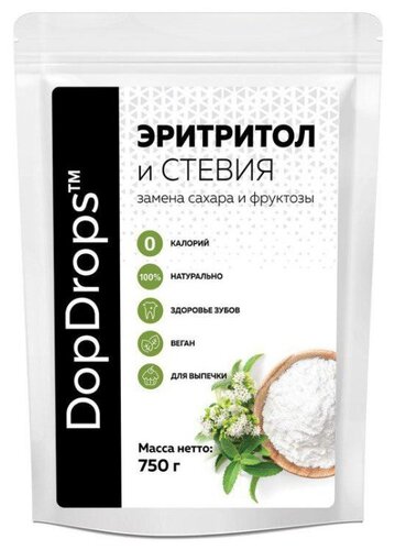 DopDrops сахарозаменитель эритритол (сладость 1:1) порошок - фото 1