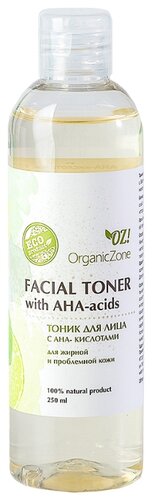 OZ! OrganicZone Тоник для лица с АНА-кислотами для жирной и проблемной кожи - фото 1