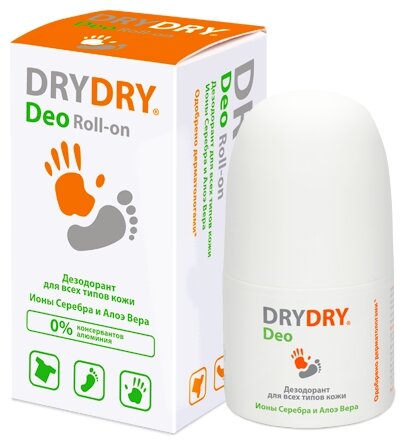 DryDry дезодорант, ролик, Deo ионы серебра и алоэ вера - фото 2