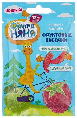 Снэк ФрутоНяня Фруктовые кусочки из яблок и малины (с 1-го года) - фото 2