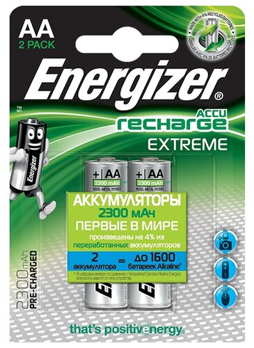 Аккумулятор Ni-Mh 2300 мА·ч Energizer Accu Recharge Extreme AA - фото 1