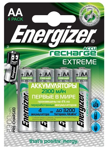 Аккумулятор Ni-Mh 2300 мА·ч Energizer Accu Recharge Extreme AA - фото 2