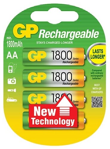 Аккумулятор Ni-Mh 1800 мА·ч GP Rechargeable 1800 Series AA - фото 2