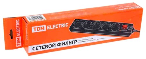 Сетевой фильтр TDM ЕLECTRIC СФ-05В (SQ1304-0003), 5 м - фото 2