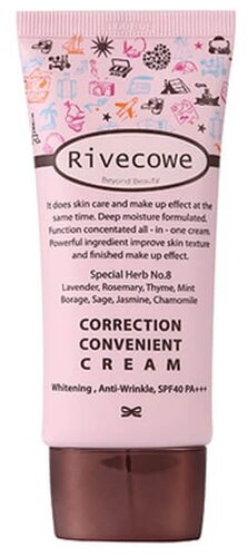 Rivecowe СС крем для лица с комплексом трав SPF43 40 мл SPF 43, 40 мл - фото 1