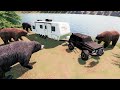 Видео - Camper attacked by bears at lake | Farming Simulator 19 camping and mudding