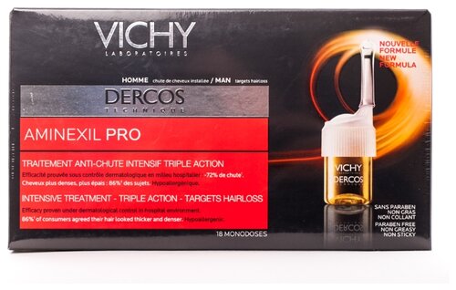 Vichy DERCOS AMINEXIL INTENSIVE 5, средство против выпадения волос для мужчин - фото 5