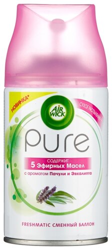 Air Wick сменный баллон 5 эфирных масел с ароматом пачули и эвкалипта, 250 мл - фото 1