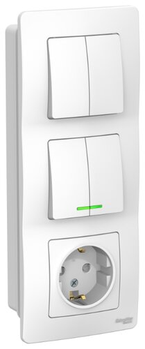 Блок комбинированный Schneider Electric Blanca BLNBS102211,10А, с заземлением, белый - фото 1