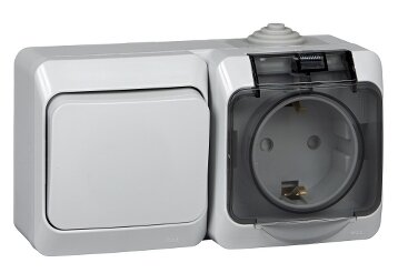 Блок комбинированный Schneider Electric BPA16-241C,16А, серый - фото 1