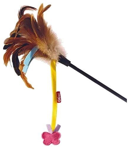 Дразнилка для кошек GiGwi Cat Toys на стеке с бабочкой (75246) - фото 1