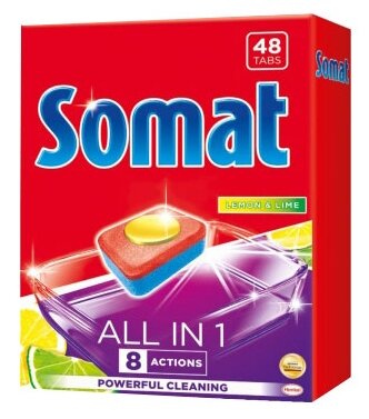 Somat All in 1 таблетки (лимон и лайм) для посудомоечной машины - фото 3