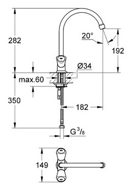 Двухрычажный смеситель для кухни (мойки) Grohe Costa S 31819001 - фото 2