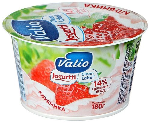 Йогурт Valio clean label с клубникой 2.6%, 180 г - фото 1