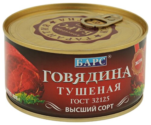БАРС Свинина тушеная Экстра ГОСТ, высший сорт 325 г - фото 1