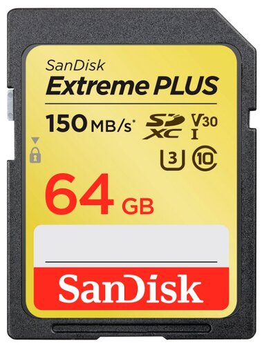 Карта памяти SanDisk Extreme PLUS SDXC Class 10 UHS Class 3 V30 150MB/s - фото 1