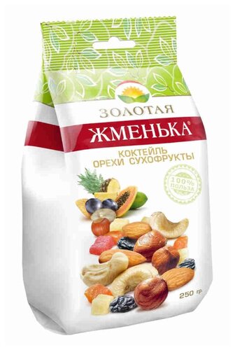 Смесь орехов, сухофруктов и цукатов Золотая Жменька Коктейль орехи/сухофрукты 250 г - фото 1