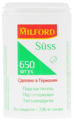 Milford Подсластитель Suss таблетки - фото 1