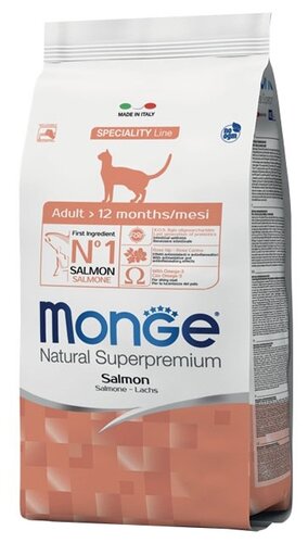 Корм для кошек Monge Natural Superpremium с лососем - фото 1