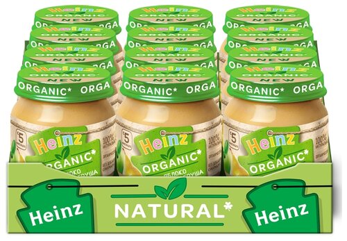Пюре Heinz яблоко и груша Organic (c 5 месяцев) 80 г, 12 шт. - фото 1