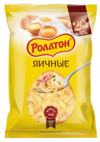 Роллтон Макароны рожки №13 яичные, 400 г - фото 1