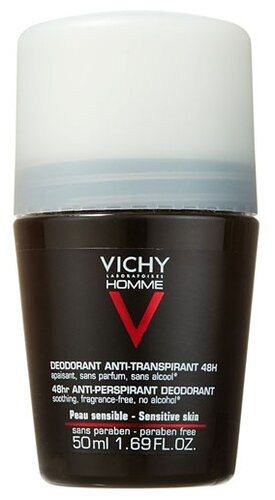 Дезодорант-антиперспирант ролик Vichy Homme для чувствительной кожи - фото 1