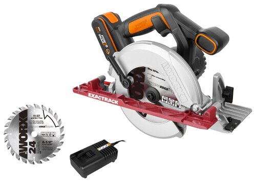 Дисковая пила Worx WX530 2.0Ач х1 коробка - фото 1