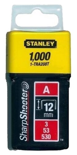 Скобы STANLEY 1-TRA208T тип 53 для степлера, 12 мм - фото 1