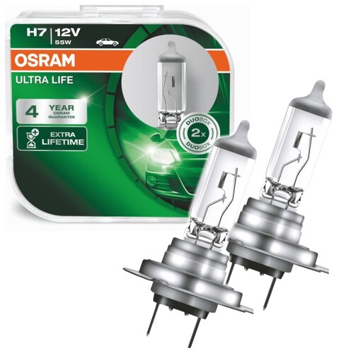 Лампа автомобильная галогенная Osram ULTRA LIFE H7 64210ULT-HCB 12V 55W 2 шт. - фото 1