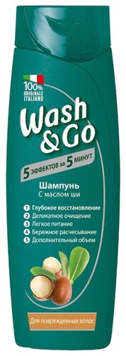 Wash & Go шампунь с маслом ши для поврежденных волос - фото 2