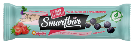 Злаковый батончик Smartbar VEGAN клубничное мороженое, 25 шт - фото 1